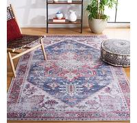 Safavieh Tapis Traditionnel - Lavable en Machine et Antidérapant - Optimal pour Les Zones à Fort Passage - Tucson Collection, Tapis à Poil Court, Beige et Gris, 120 X 180 Cm