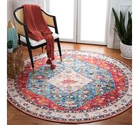 Safavieh Tapis Traditionnel Lavable en Machine et antidérapant - Idéal pour Les Zones très fréquentées - Collection Tucson - Poils Courts - Beige et Gris - 120 x 180 cm