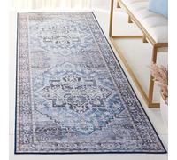 Safavieh Tapis Traditionnel - Lavable en Machine et Antidérapant - Optimal pour Les Zones à Fort Passage - Tucson Collection, Tapis à Poil Court, Beige et Gris, 120 X 120 Cm