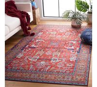 Safavieh Tapis Traditionnel Lavable en Machine et antidérapant - Idéal pour Les Zones très fréquentées - Collection Tucson - Poils Courts - Beige et Gris - 120 x 120 cm