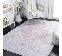 Safavieh Tapis Traditionnel - Lavable en Machine et Antidérapant - Optimal pour Les Zones à Fort Passage - Tucson Collection, Tapis à Poil Court, Rouille et Bleu Marine, 122 X 122 Cm