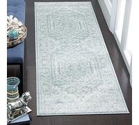 Safavieh Tapis Traditionnel pour Salon, Salle à Manger, Chambre à Coucher - Adirondack Collection, Tapis à Poil Court, Ardoise et Ivoire, 76 X 244 cm