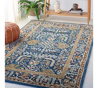 SAFAVIEH Tapis Traditionnel pour Salon, Salle à Manger, Chambre à Coucher - Atlas Collection, Tapis à Poil Court, Bleu Foncé et Multicolore, 183 X 274 cm