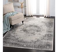 Safavieh Tapis Traditionnel pour Salon, Salle à Manger, Chambre à Coucher - Atlas Collection, Tapis à Poil Court, Ivoire et Gris, 122 X 183 cm