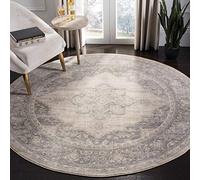 Safavieh Tapis Traditionnel pour Salon, Salle à Manger, Chambre à Coucher - Brentwood Collection, Tapis à Poil Court, Crème et Gris, 160 x 160 cm