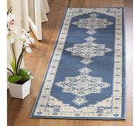 Safavieh Tapis Traditionnel pour Salon, Salle à Manger, Chambre à Coucher - Brentwood Collection, Tapis à Poil Court, Marine et Crème, 80 x 180 cm