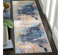 SAFAVIEH Tapis Traditionnel Pour Salon, Salle à manger, Chambre à coucher - Bristol Collection, Tapis à poil court, Bleu et Multi, 69 X 244 cm