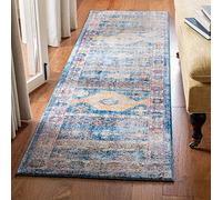SAFAVIEH Tapis Traditionnel Pour Salon, Salle à manger, Chambre à coucher - Bristol Collection, Tapis à poil court, Bleu et gris, 69 X 244 cm