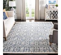 SAFAVIEH Tapis Traditionnel Pour Salon, Salle à manger, Chambre à coucher - Cambridge Collection, Tapis à poil court, Bleu marine et ivoire, 91 X 152 cm