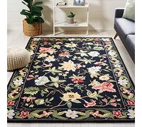 Safavieh Tapis Traditionnel pour Salon, Salle à Manger, Chambre à Coucher - Chelsea Collection, Tapis à Poil Court, Noir et Multicolore, 90 x 90 cm