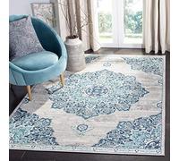 Safavieh Tapis Traditionnel pour Salon, Salle à Manger, Chambre à Coucher - Collection Brentwood - Poils Courts - Bleu Marine et Gris - 160 x 229 cm