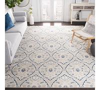 Safavieh Tapis Traditionnel pour Salon, Salle à Manger, Chambre à Coucher - Collection Brentwood - Poils Courts - Gris Clair et Bleu - 91 x 152 cm