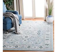Safavieh Tapis Traditionnel pour Salon, Salle à Manger, Chambre à Coucher - Collection Isabella - Poils Courts - Bleu et crème - 91 x 152 cm