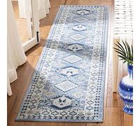 Safavieh Tapis Traditionnel pour Salon, Salle à Manger, Chambre à Coucher - Collection Kazak - Poils Courts, Bleu et crème, 61 x 244 cm
