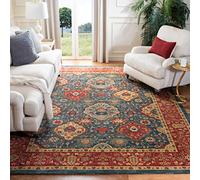 Safavieh Tapis Traditionnel pour Salon, Salle à Manger, Chambre à Coucher - Collection Mahal - Poils Courts, Bleu Marine et Rouge, 155 x 231 cm