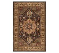 Safavieh Tapis Traditionnel pour Salon, Salle à Manger, Chambre à Coucher - Collection Mahal - Poils Courts - Bleu Marine et Naturel - 91 x 152 cm