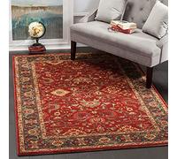 Safavieh Tapis Traditionnel pour Salon, Salle à Manger, Chambre à Coucher - Collection Mahal - Poils Courts, Rouge et Marine, 91 x 152 cm
