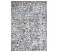 Safavieh Tapis Traditionnel pour Salon, Salle à Manger, Chambre à Coucher Dream Collection à Poils Courts, Gris et Turquoise, 183 x 274 cm, Laine, Gris/Turquoise