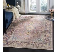 SAFAVIEH Tapis Traditionnel Pour Salon, Salle à manger, Chambre à coucher - Illusion Collection, Tapis à poil court, Violet et Multi, 122 X 183 cm
