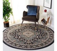 Safavieh Tapis Traditionnel pour Salon, Salle à Manger, Chambre à Coucher - Lyndhurst Collection, Tapis à Poil Court, Gris et Sarcelle, 200 x 200 cm