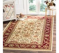Safavieh Tapis Traditionnel pour Salon, Salle à Manger, Chambre à Coucher - Lyndhurst Collection, Tapis à Poil Court, Ivoire et Rouge, 90 x 150 cm