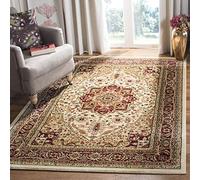 Safavieh Tapis Traditionnel pour Salon, Salle à Manger, Chambre à Coucher - Lyndhurst Collection, Tapis à Poil Court, Ivoire et Rouge, 160 x 230 cm