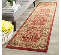 Safavieh Tapis Traditionnel pour Salon, Salle à Manger, Chambre à Coucher - Mahal Collection, Tapis à Poil Court, Rouge et Naturel, 162 x 162 cm