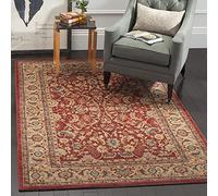 SAFAVIEH Tapis Traditionnel Pour Salon, Salle à manger, Chambre à coucher - Mahal Collection, Tapis à poil court, Rouge et Multi, 201 X 279 cm