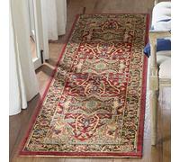 SAFAVIEH Tapis Traditionnel Pour Salon, Salle à manger, Chambre à coucher - Mahal Collection, Tapis à poil court, Naturel et marine, 66 X 244 cm