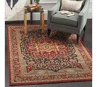 SAFAVIEH Tapis Traditionnel Pour Salon, Salle à manger, Chambre à coucher - Mahal Collection, Tapis à poil court, Rouge et rouge bourgogne, 155 X 231 cm