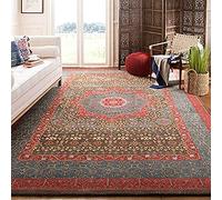 SAFAVIEH Tapis Traditionnel Pour Salon, Salle à manger, Chambre à coucher - Mahal Collection, Tapis à poil court, Bleu marine et rouge, 155 X 231 cm