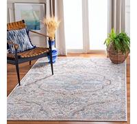 Safavieh Tapis Traditionnel pour Salon, Salle à Manger, Chambre à Coucher - Oregon Collection, Tapis à Poil Court, Gris et Bleu, 155 x 229 cm