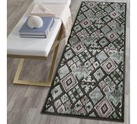 SAFAVIEH Tapis Traditionnel Pour Salon, Salle à manger, Chambre à coucher - Paradise Collection, Tapis à poil court, Fusain et Multi, 74 X 229 cm