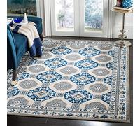 SAFAVIEH Tapis Traditionnel Pour Salon, Salle à manger, Chambre à coucher - Patina Collection, Tapis à poil court, Bleu et Ivoire, 201 X 274 cm