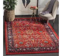 Safavieh Tapis Traditionnel pour Salon, Salle à Manger, Chambre à Coucher - Persian Collection à Poils Courts, Orange et Marine, 201 x 274 cm
