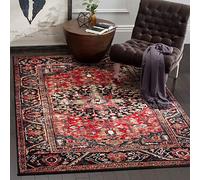 Safavieh Tapis Traditionnel pour Salon, Salle à Manger, Chambre à Coucher - Persian Collection, Tapis à Poil Court, Rouge et Multi, 91 x 91 cm