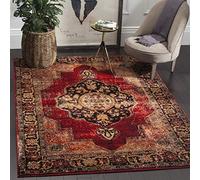 Safavieh Tapis Traditionnel pour Salon, Salle à Manger, Chambre à Coucher - Persian Collection, Tapis à Poil Court, Orange et Marine, 79 X 152 cm