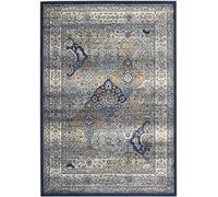 SAFAVIEH Tapis Traditionnel Pour Salon, Salle à manger, Chambre à coucher - Persian Garden Collection, Tapis à poil court, Marine et Ivoire, 122 X 170 cm