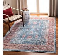 Safavieh Tapis Traditionnel pour Salon, Salle à Manger, Chambre à Coucher - Victoria Collection, Tapis à Poil Court, Bleu Marine et Rouge, 152 X 244 cm