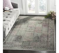 SAFAVIEH Tapis Traditionnel Pour Salon, Salle à manger, Chambre à coucher - Vintage Collection, Tapis à poil court, Améthyste et gris foncé, 160 X 229 cm