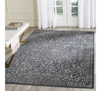 SAFAVIEH Tapis Traditionnel Pour Salon, Salle à manger, Chambre à coucher - Vintage Collection, Tapis à poil court, Bleu et gris clair, 160 X 229 cm