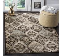 SAFAVIEH Tapis Traditionnel Pour Salon, Salle à manger, Chambre à coucher - Vintage Collection, Tapis à poil court, Noir et bleu clair, 155 X 231 cm