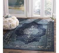 SAFAVIEH Tapis Traditionnel Pour Salon, Salle à manger, Chambre à coucher - Vintage Collection, Tapis à poil court, Bleu marine, 99 X 170 cm