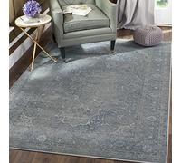 SAFAVIEH Tapis Traditionnel Pour Salon, Salle à manger, Chambre à coucher - Vintage Collection, Tapis à poil court, Bleu clair et gris clair, 122 X 170 cm