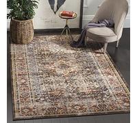SAFAVIEH Tapis Traditionnel Vieilli pour Salon, Salle à Manger, Chambre à Coucher - Collection Bijar - Poils Courts - Marron et Rouille - 122 x 183 cm