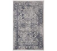 Safavieh Tapis Vintage à Poils Courts pour Salon, Salle à Manger, Chambre à Coucher - Collection Adirondack - Gris et Bleu Marine - 91 x 152 cm
