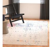 Safavieh Zion Tapis Bohème en polypropylène tissé Ivoire/Bleu 90 x 150 cm