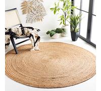 Safavieh Zone côtière Tapis de Sol pour Salon, Salle à Manger, Chambre à Coucher - Collection Cape Cod - Poils Courts - Beige - 122 x 122 cm