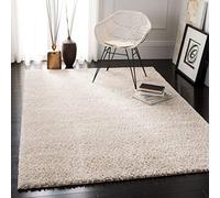 Safavieh Zottelig Collection August Shag Tapis à Poils Courts pour Salon, Salle à Manger, Chambre à Coucher Beige 122 x 122 cm