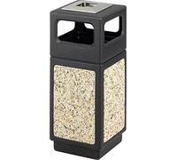 Safco Products 9470NC Canmeleon Poubelle à panneau d'agrégat, urne à cendres/ouverture latérale, 48,7 l, noir